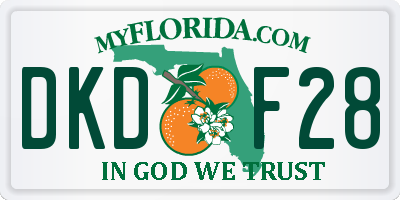FL license plate DKDF28