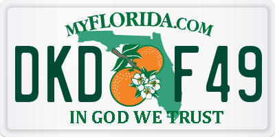FL license plate DKDF49