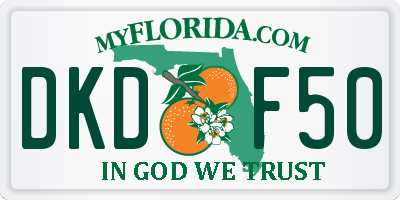 FL license plate DKDF50
