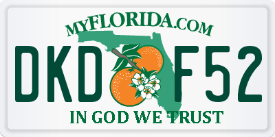 FL license plate DKDF52