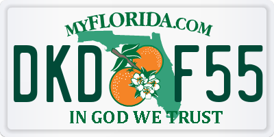 FL license plate DKDF55