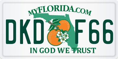 FL license plate DKDF66