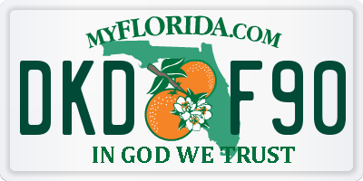 FL license plate DKDF90