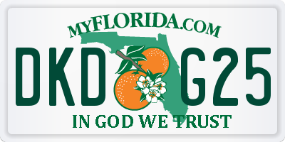 FL license plate DKDG25