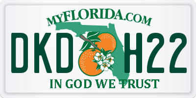 FL license plate DKDH22