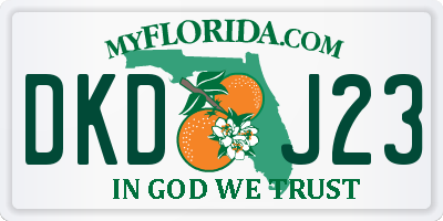FL license plate DKDJ23