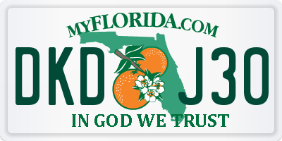 FL license plate DKDJ30