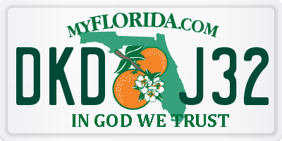 FL license plate DKDJ32