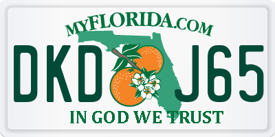 FL license plate DKDJ65