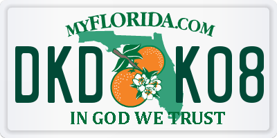 FL license plate DKDK08