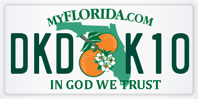 FL license plate DKDK10