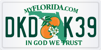FL license plate DKDK39