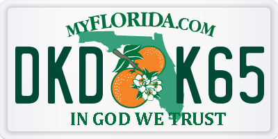 FL license plate DKDK65