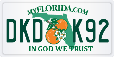 FL license plate DKDK92