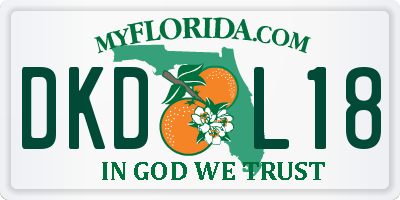 FL license plate DKDL18