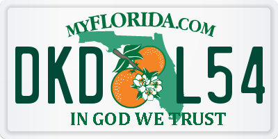 FL license plate DKDL54