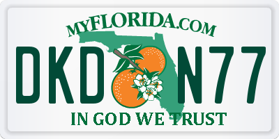 FL license plate DKDN77
