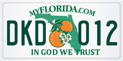 FL license plate DKDO12
