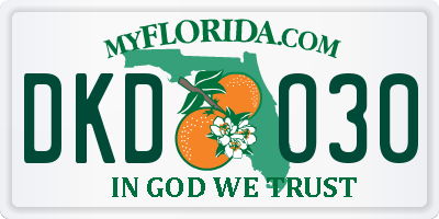 FL license plate DKDO30