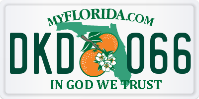 FL license plate DKDO66