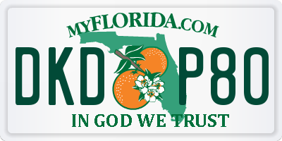 FL license plate DKDP80