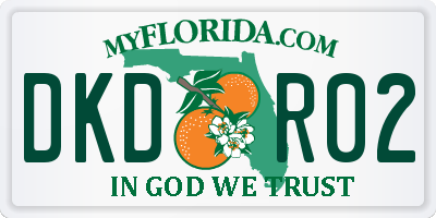FL license plate DKDR02