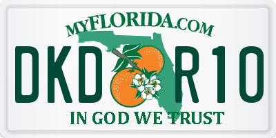 FL license plate DKDR10