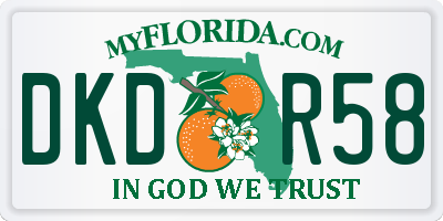 FL license plate DKDR58