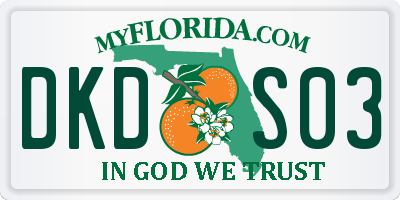 FL license plate DKDS03