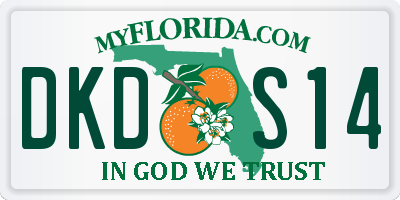 FL license plate DKDS14
