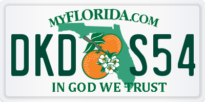 FL license plate DKDS54