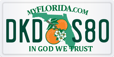 FL license plate DKDS80