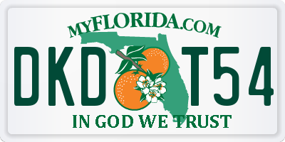FL license plate DKDT54