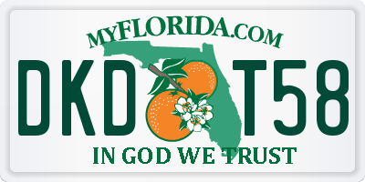 FL license plate DKDT58