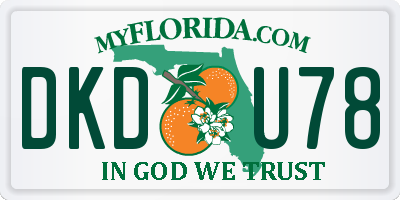 FL license plate DKDU78