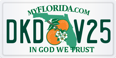 FL license plate DKDV25