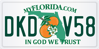 FL license plate DKDV58