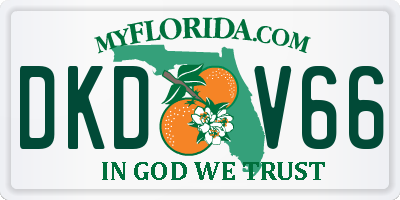 FL license plate DKDV66
