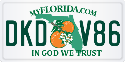 FL license plate DKDV86