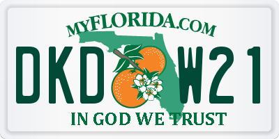 FL license plate DKDW21