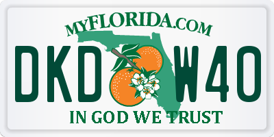 FL license plate DKDW40