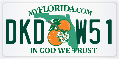 FL license plate DKDW51