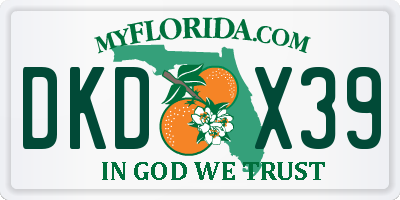 FL license plate DKDX39