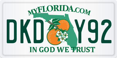 FL license plate DKDY92