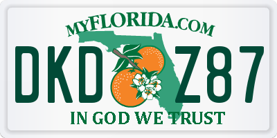 FL license plate DKDZ87