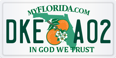 FL license plate DKEA02