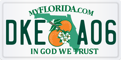 FL license plate DKEA06