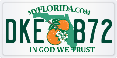 FL license plate DKEB72