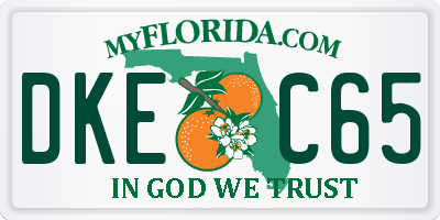 FL license plate DKEC65