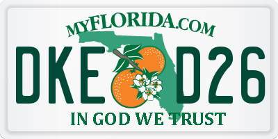 FL license plate DKED26